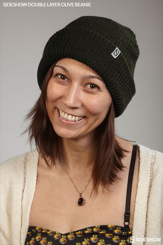 Sideshow Double Layer Knit Olive Beanie