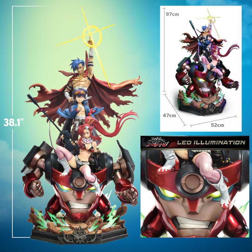 Kamina, Simon & Yoko with Lagann