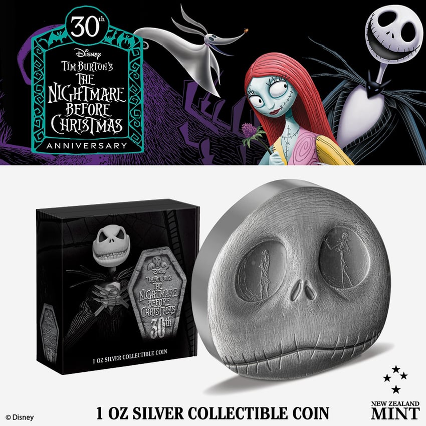 The Nightmare Before Christmas 30th Anniversary 1oz Silver Coin