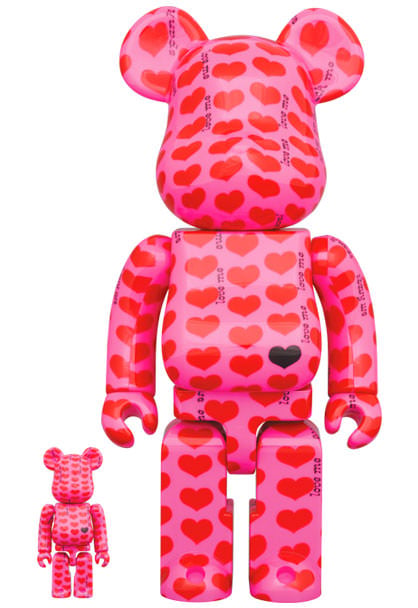 Be@rbrick Pink Heart 100Â£Â¥ and 400% Set