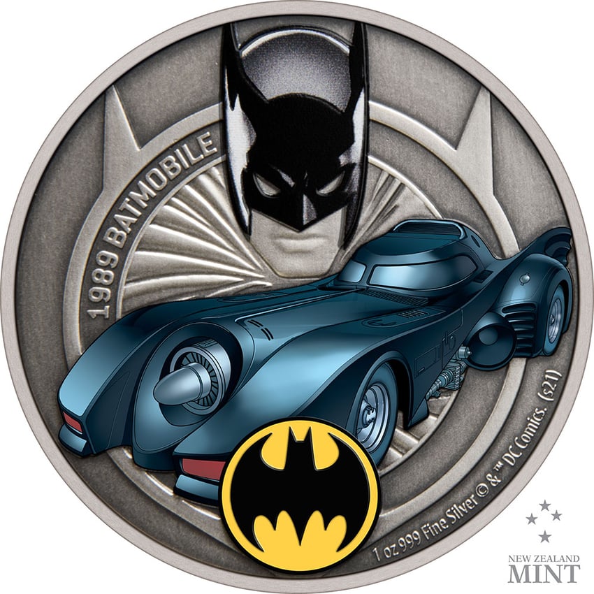1989 Batmobile 1oz Silver Coin