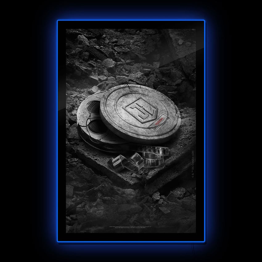 Zack SnyderÂ¡Â¯s Justice League B&W Film Can LED Poster Sign (Large)
