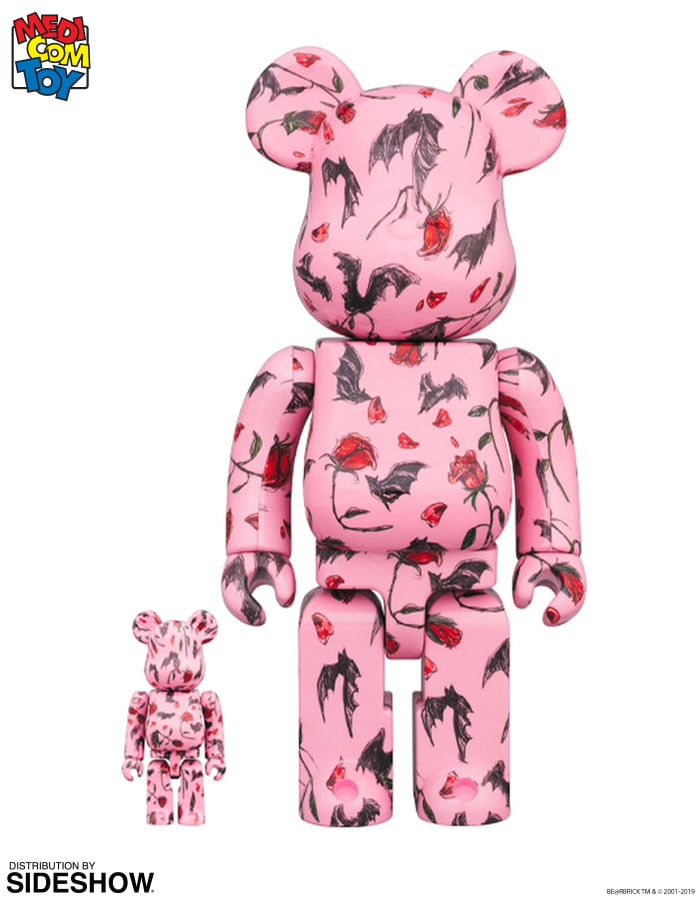 Be@rbrick Kidill Â¡Ã Eri Wakiyama Bat & Rose Pink 100% & 400%