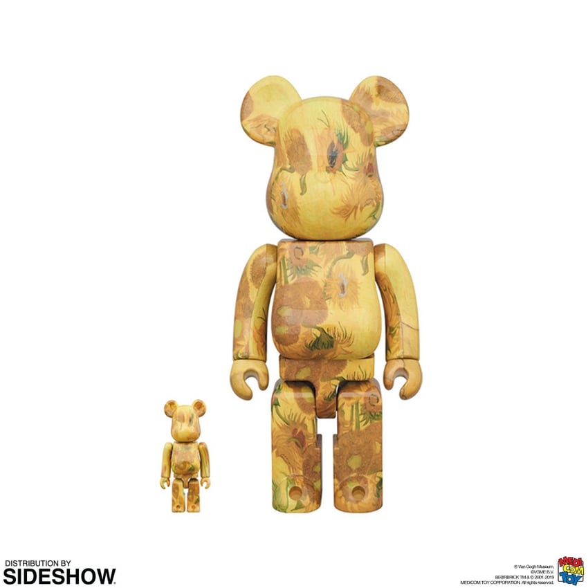 Be@rbrick Van Gogh Museum Sunflowers 100% and 400%
