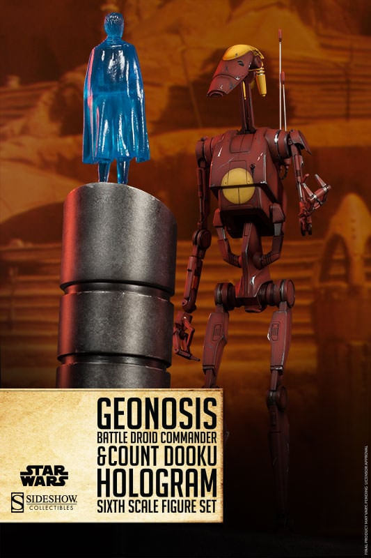 Geonosis Commander Battle Droid and Count Dooku Hologram